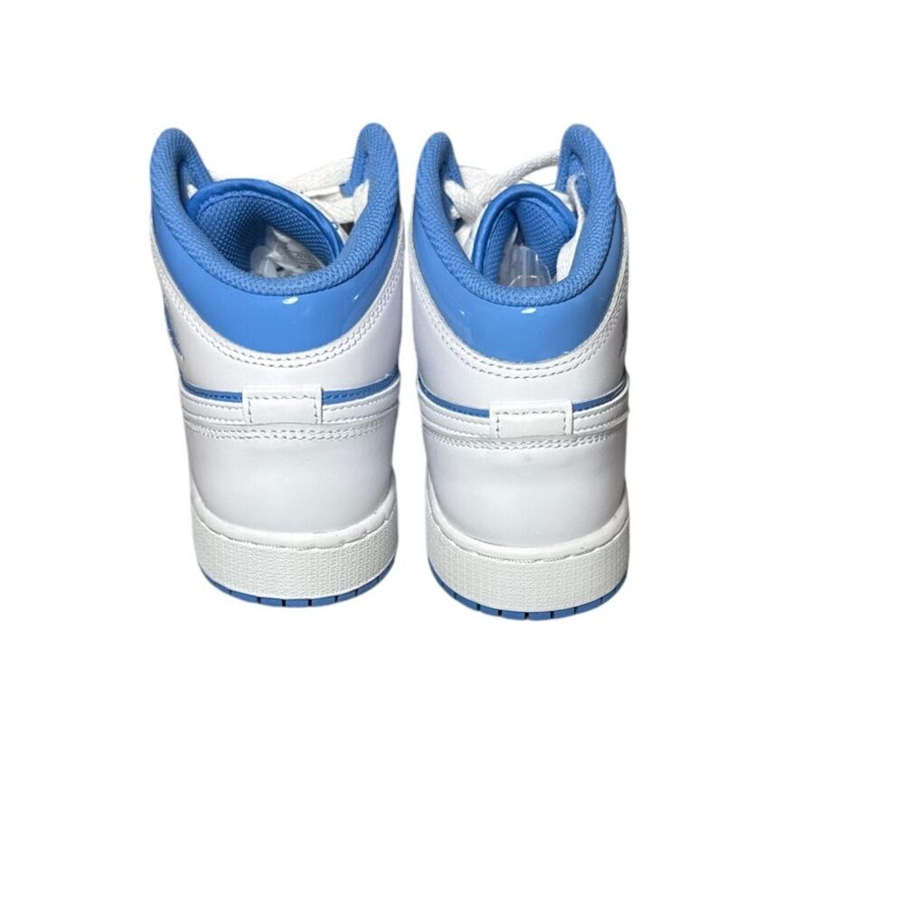 Nike Air Jordan 1 Mid SE White Carolina Powder Blue UNC Sneakers Size 7 - Picture 4 of 5